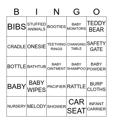 BABY SHOWER BINGO Card