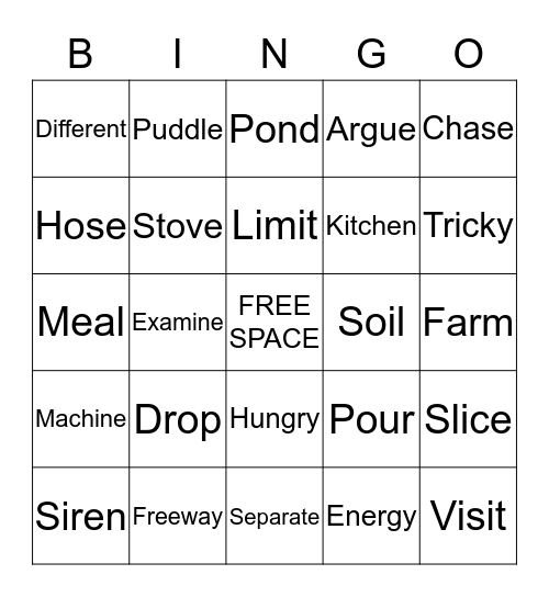March 11 Afternoon Activity Bingo Card