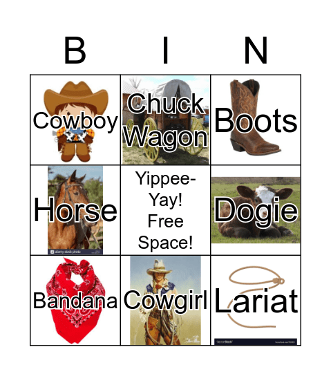 YeeHaw! Bingo Card