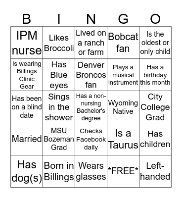 Icebreaker Bingo Card