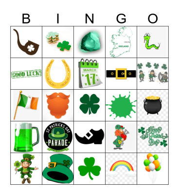 Saint Patrick's Day Bingo Card