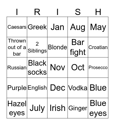 LUCK OF THE... Bingo Card