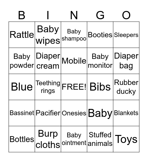 BABY GIFT BINGO Card