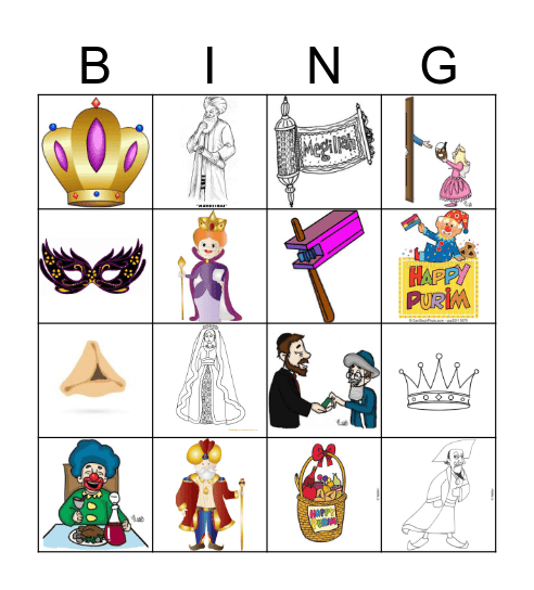 Purim Bingo Card
