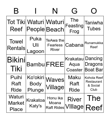 Finance Town Hall Volcano Bay Bingo Card