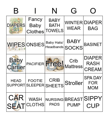 Whitney's Baby Shower! Bingo Card