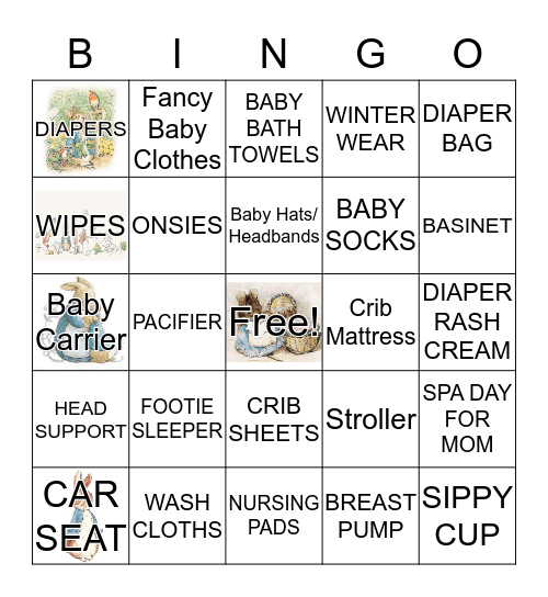 Whitney's Baby Shower! Bingo Card