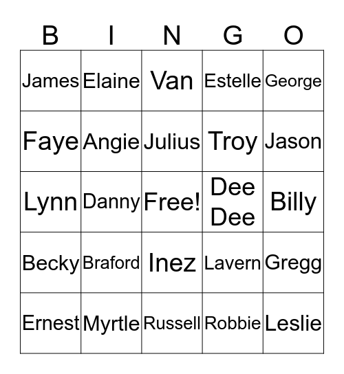 WINNINGHAM BINGO Card