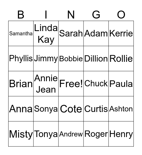 WINNINGHAM BINGO Card