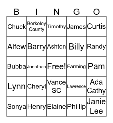 WINNINGHAM BINGO Card