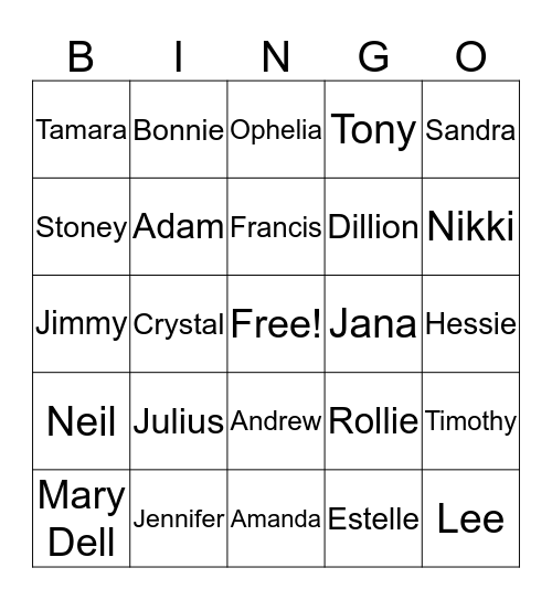 WINNINGHAM BINGO Card
