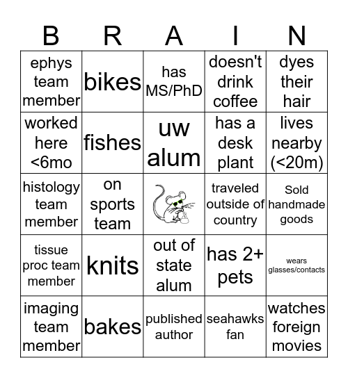 RADS BINGO! Bingo Card