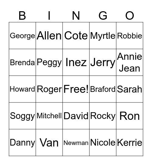 WINNINGHAM BINGO Card