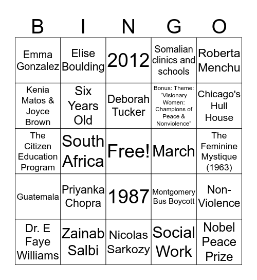 FCCPAC WHM BINGO Card