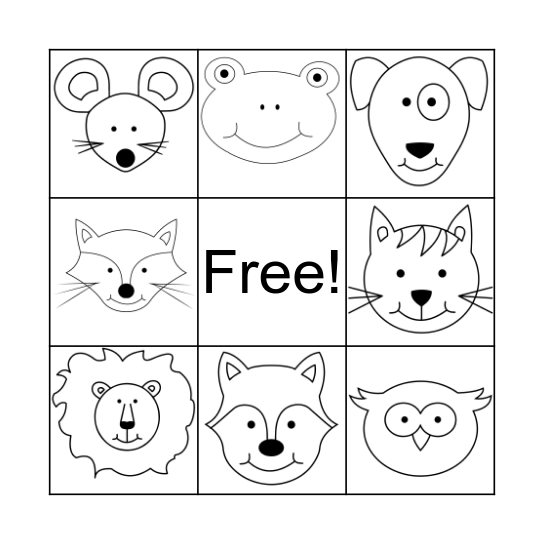 ANIMALS Bingo Card