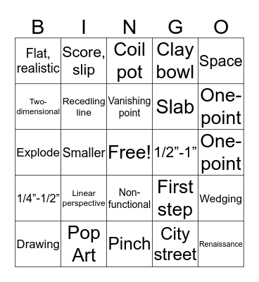 ART 1 SPR2019 MT Bingo Card