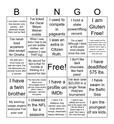 LTS/Strategic FUN FACTS BINGO Card