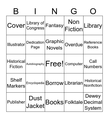 LIBRARY BINGO Card