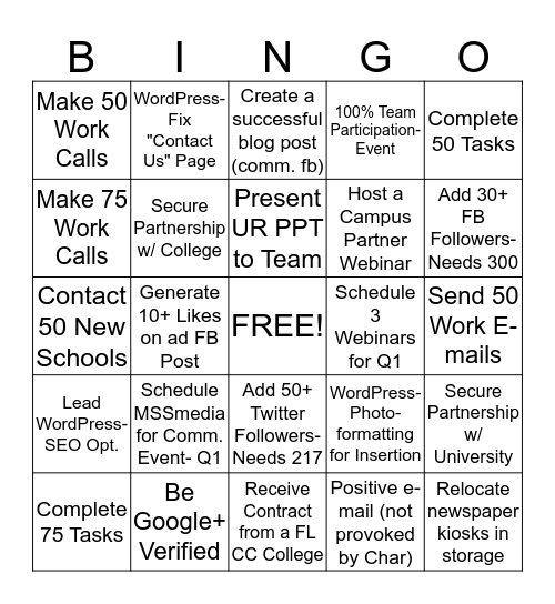 MSSmedia Bingo Card