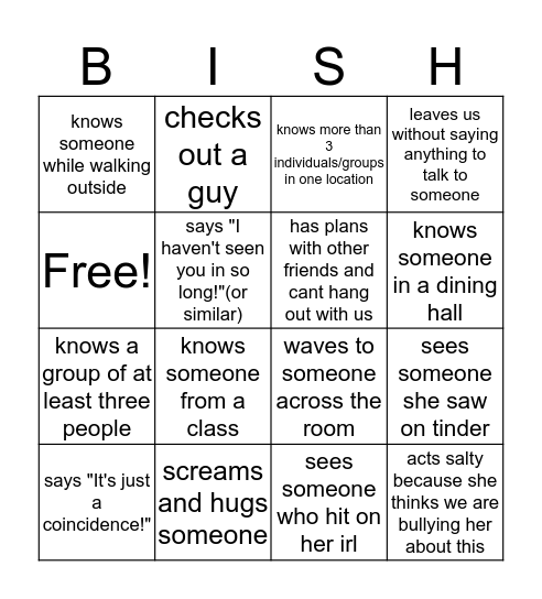 Mark when Sanjana... Bingo Card