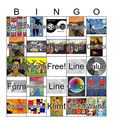 Art Bingo Card