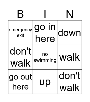 seeing signs Bingo Card