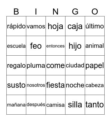 Morado Bingo Card