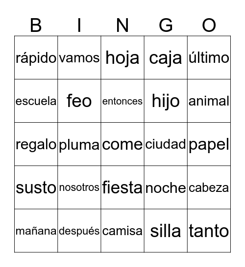 Morado Bingo Card
