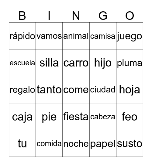 Morado Bingo Card