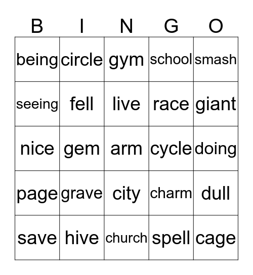 Year 2 spelling words weeks 2 & 3 Bingo Card
