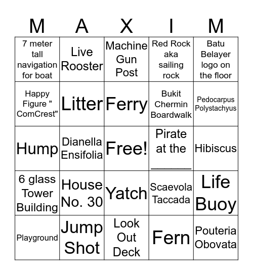 Nature Bingo  Bingo Card