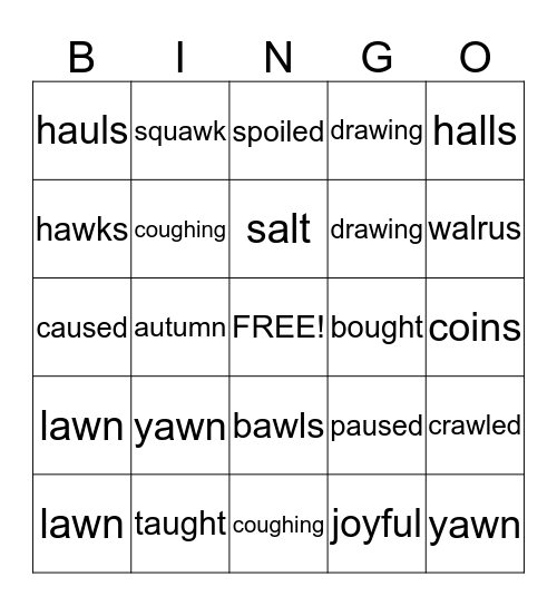 Cook-A-Doodle-Doo Bingo Card