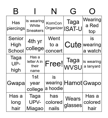 HUMAN BINGO Card