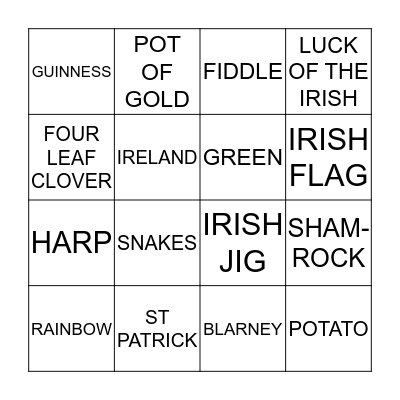 ST PATRICK'S DAY BINGO Card