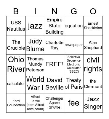 CCMS Discovery Education Bingo Card