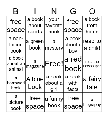 Spring Break Bingo Card