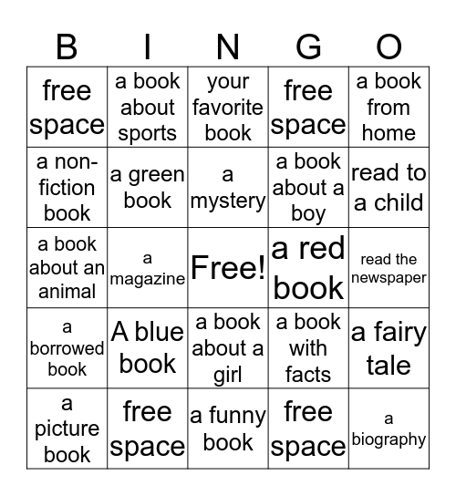 Spring Break Bingo Card