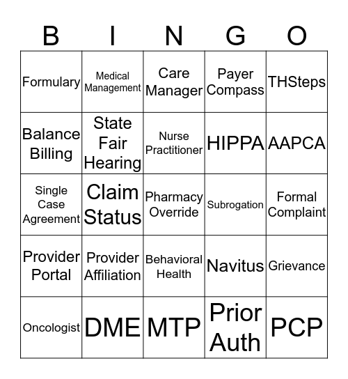 RightCare Bingo Card