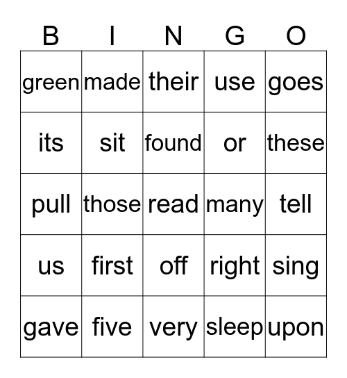 Level 2 Bingo Card