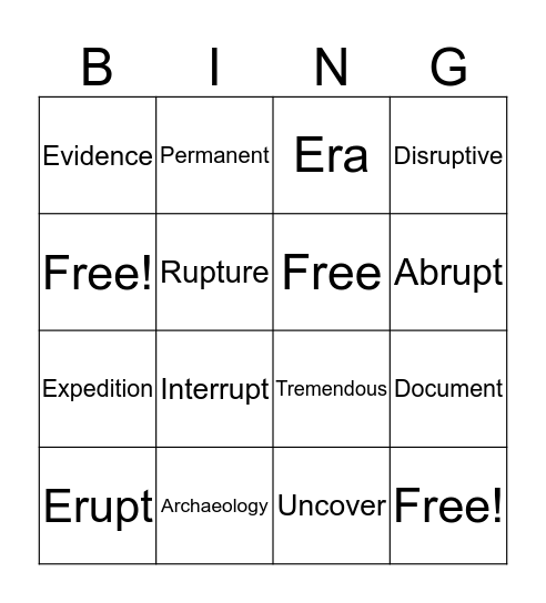 Unit 5.5 Bingo Card