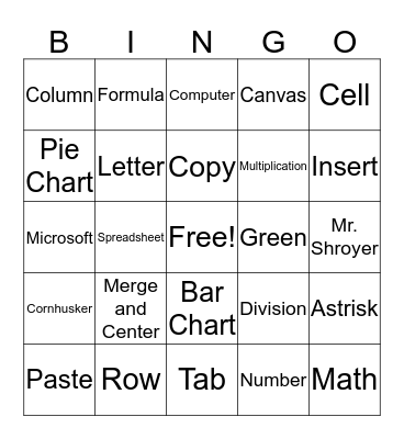 Excel Bingo Card