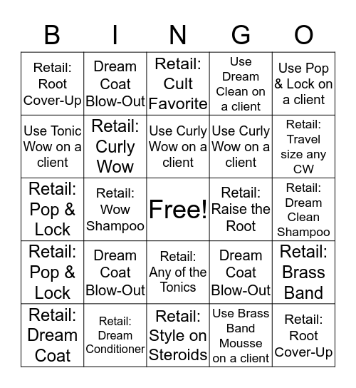 COLOR WOW  Bingo Card