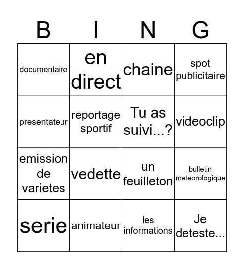 9-2 voc Bingo Card