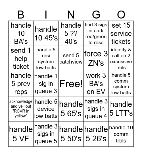 Week 2 Bingo Card