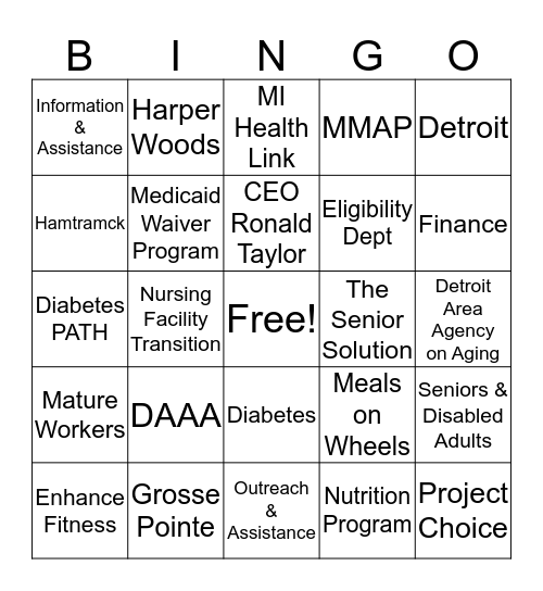 DAAA Bingo  Bingo Card