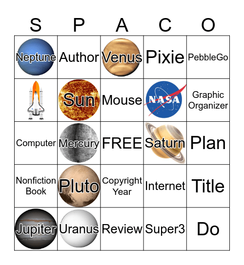 Super3 Outer Space BINGO Card