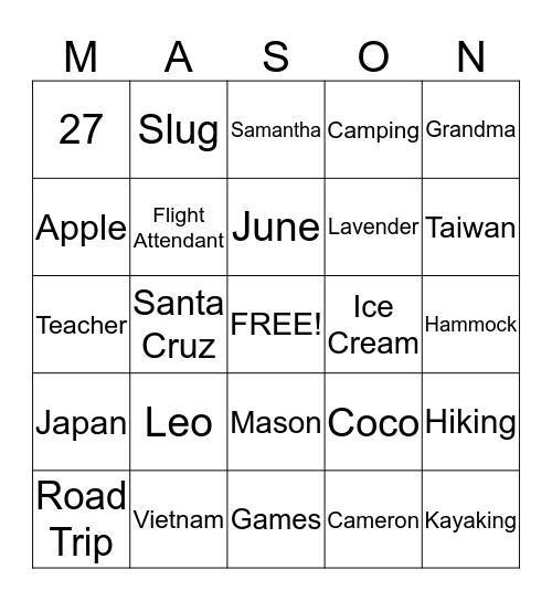 The Life of Thao Bingo Card