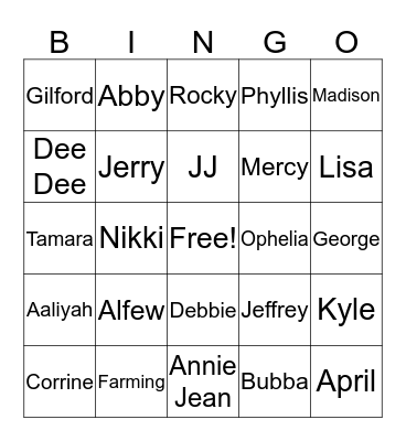 WINNINGHAM BINGO Card