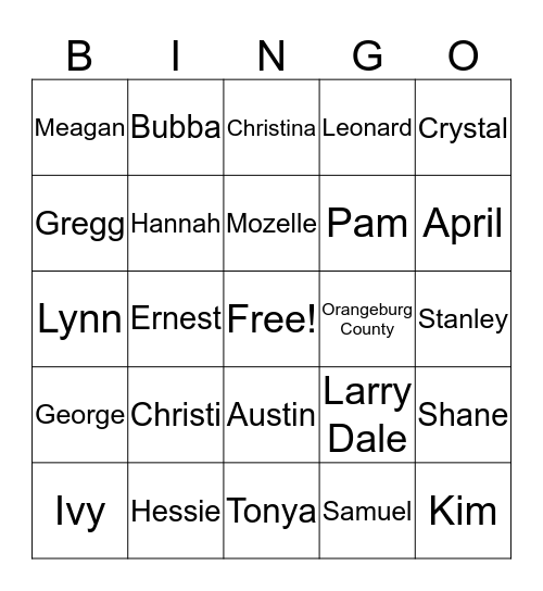 WINNINGHAM BINGO Card