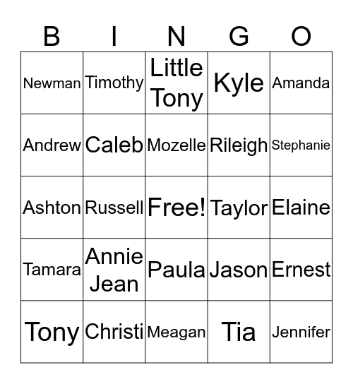 WINNINGHAM BINGO Card